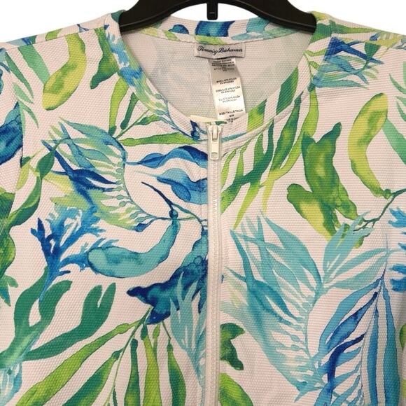 Tommy Bahama Island Cays Seafrond Full Zip UPF 50 Rashguard New Beachy Summer M - Picture 7 of 16